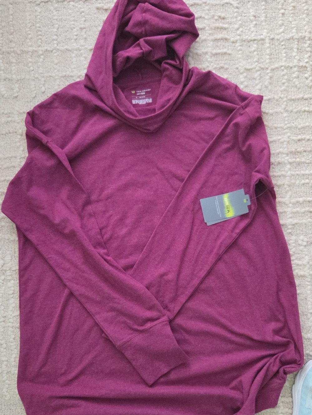 Maroon Tek Gear Dry Tek Hooded  Pullover, XL